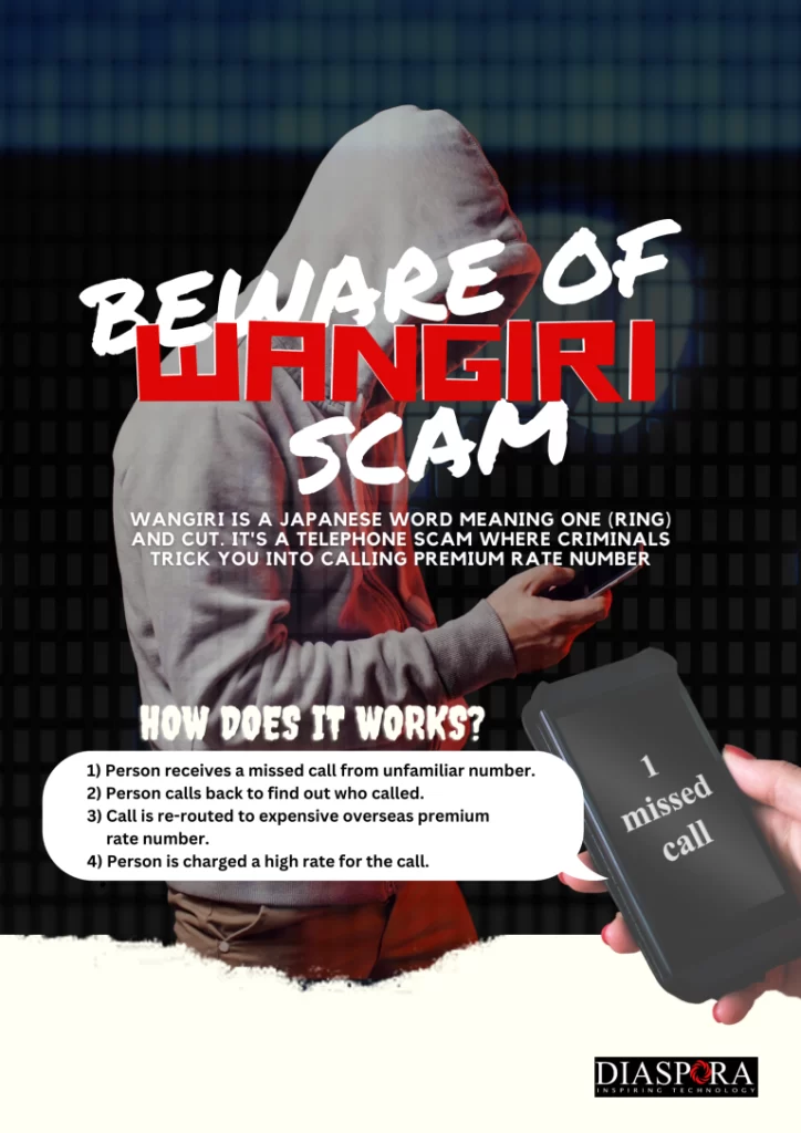 Awareness poster about Wangiri Scam